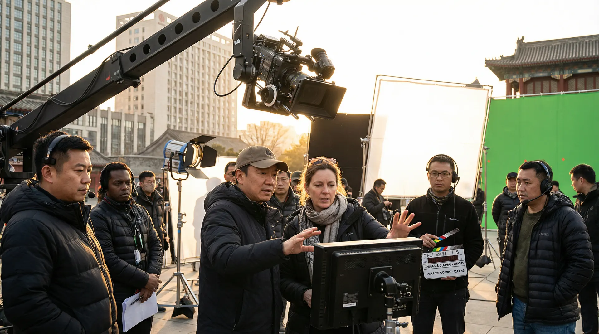 草莓视频与国际影视团队合作拍摄现场